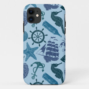 Funda Para iPhone 11 Sombras náuticas del modelo azul