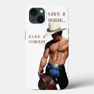 Funda Para iPhone 13 Sombrero de vaquero de paja para montar a caballo 