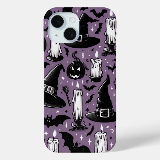 Funda De Case-Mate Para iPhone Sombreros de Bruja & Murciélagos (Reverso )