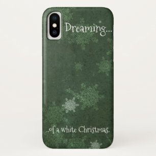 Funda Para iPhone X Soñando con los Navidades blancos con copos de ni
