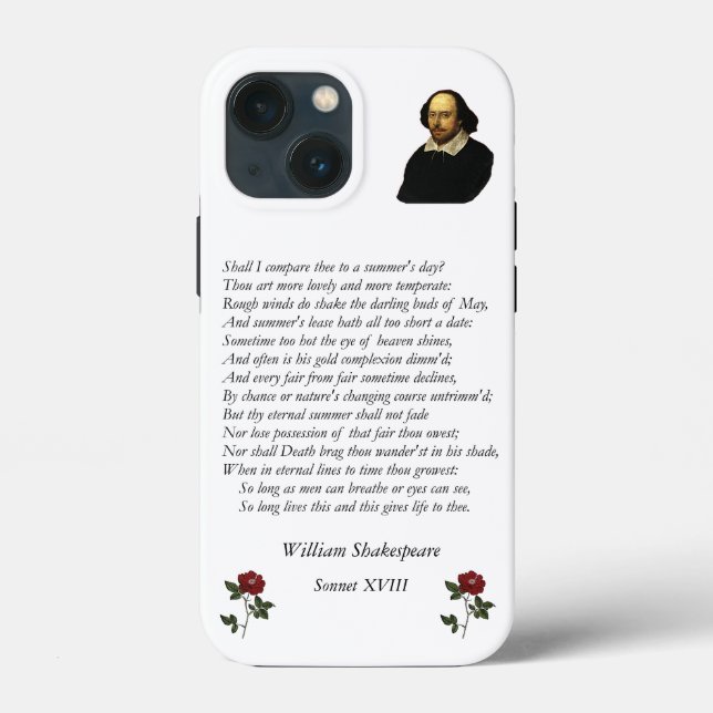 Funda De Case-Mate Para iPhone Sonnet # 18 de William Shakespeare (Reverso )