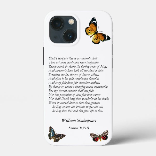 Funda De Case-Mate Para iPhone Sonnet # 18 de William Shakespeare (Reverso )