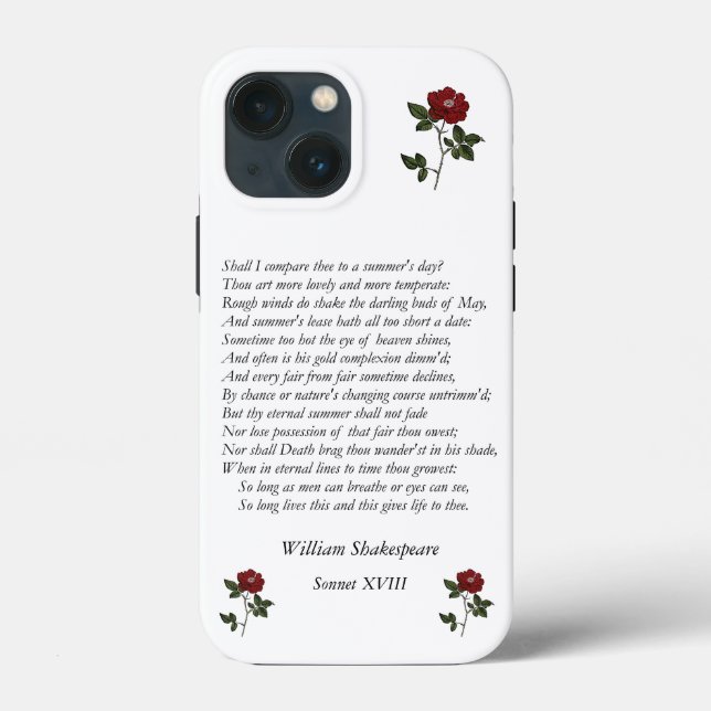 Funda De Case-Mate Para iPhone Sonnet # 18 de William Shakespeare (Reverso )