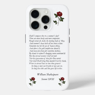 Funda Para iPhone 15 Pro Sonnet # 18 de William Shakespeare