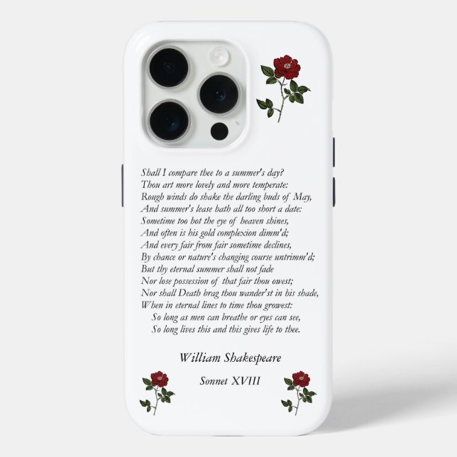 Funda De Case-Mate Para iPhone Sonnet # 18 de William Shakespeare (Reverso )