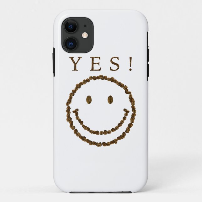 Funda De Case-Mate Para iPhone Sonríe con granos de café (Reverso)