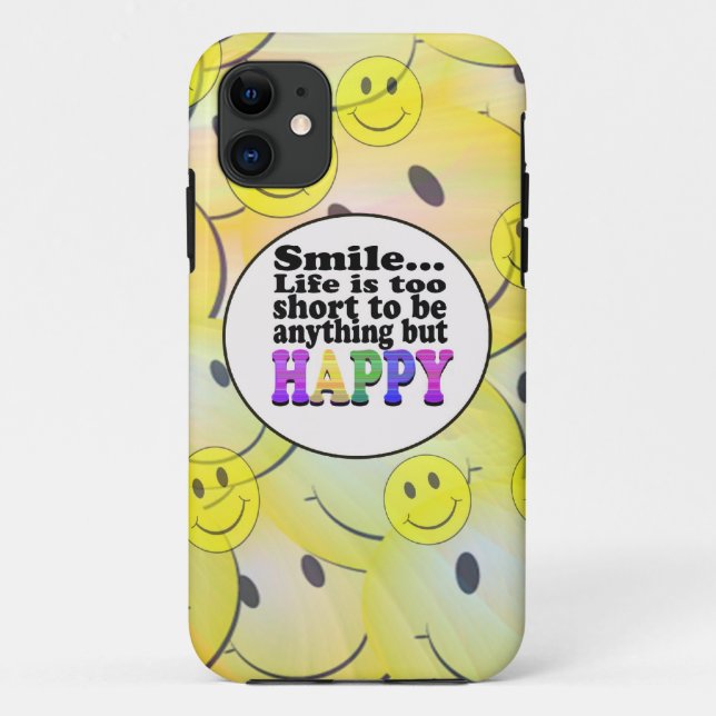 Funda De Case-Mate Para iPhone Sonríe y sé feliz (Reverso)