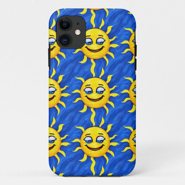 Funda De Case-Mate Para iPhone Sonriente cara Sunny Sun (Reverso)