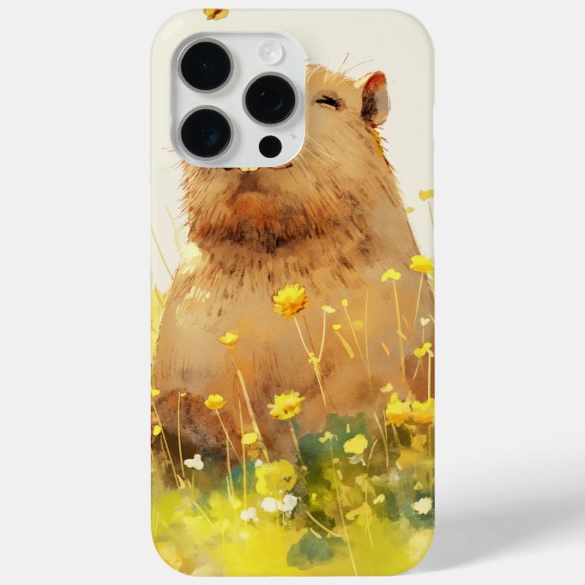 Funda De Case-Mate Para iPhone Sonrisa chapucero de Capybara (Reverso )