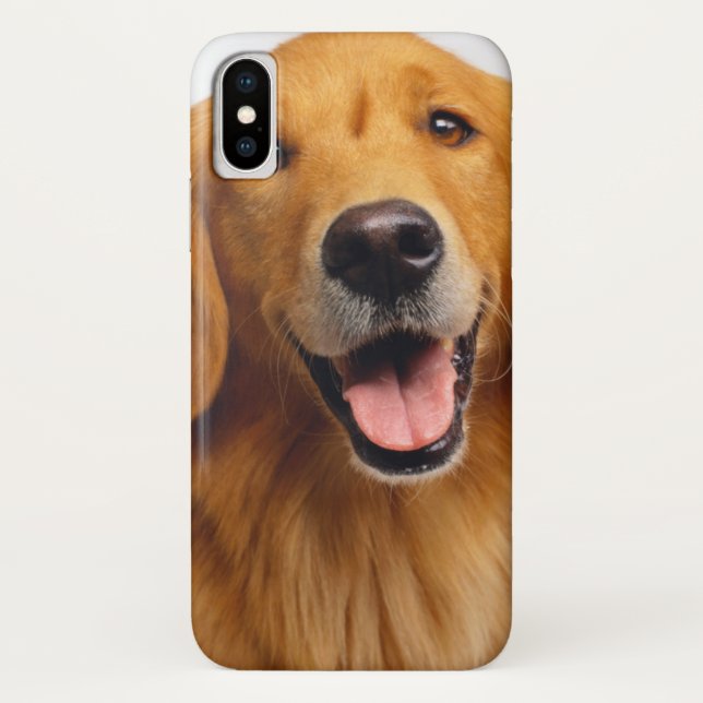 Funda De Case-Mate Para iPhone Sonrisa de Golden Retriever (Reverso)