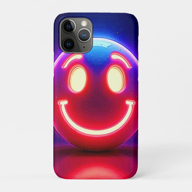 Funda De Case-Mate Para iPhone Sonrisa neón: Feliz resplandor (Reverso)