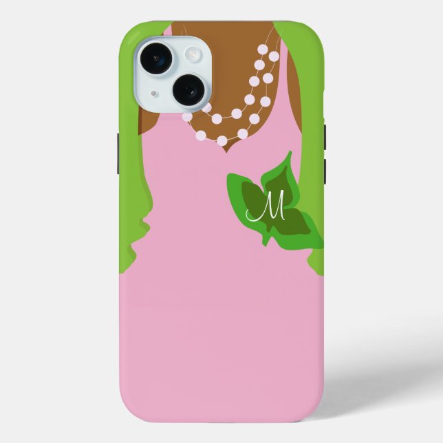 Funda De Case-Mate Para iPhone Sorority Life ilustracion rosa y verde (Reverso )