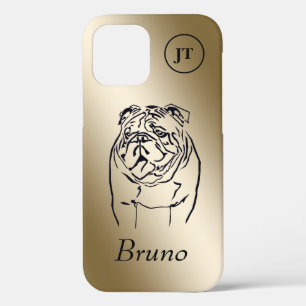 Funda Para iPhone 12 Sorprendente Bulldog dorado y negro iPhone 12 Fund