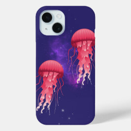 Funda Para iPhone 15 Sorprendente medusa en el espacio