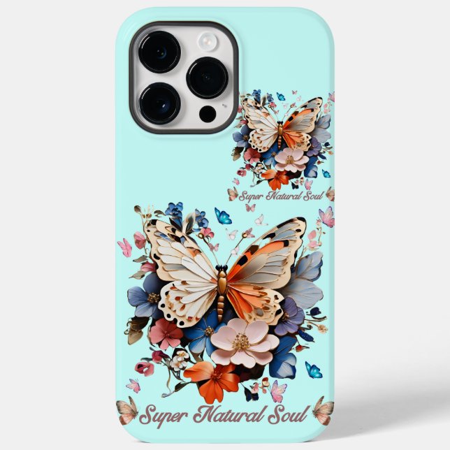Funda De Case-Mate Para iPhone Soul Super Natural: Arte Jardín de Mariposa (Reverso )