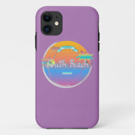 Funda Para iPhone 11 South Beach, Miami, Florida con palmeras