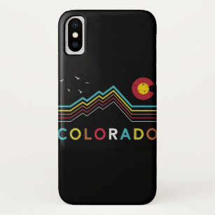 Funda Para iPhone X Souvenir de montaña rocosa con bandera de Colorado