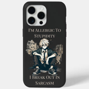 Funda Para iPhone 15 Pro Max Soy alérgico a la estupidez Me salen granos de sar