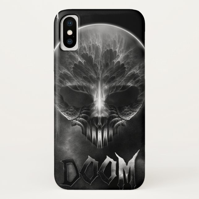 Funda De Case-Mate Para iPhone Soy Doom Fractal Cráneo (Reverso)