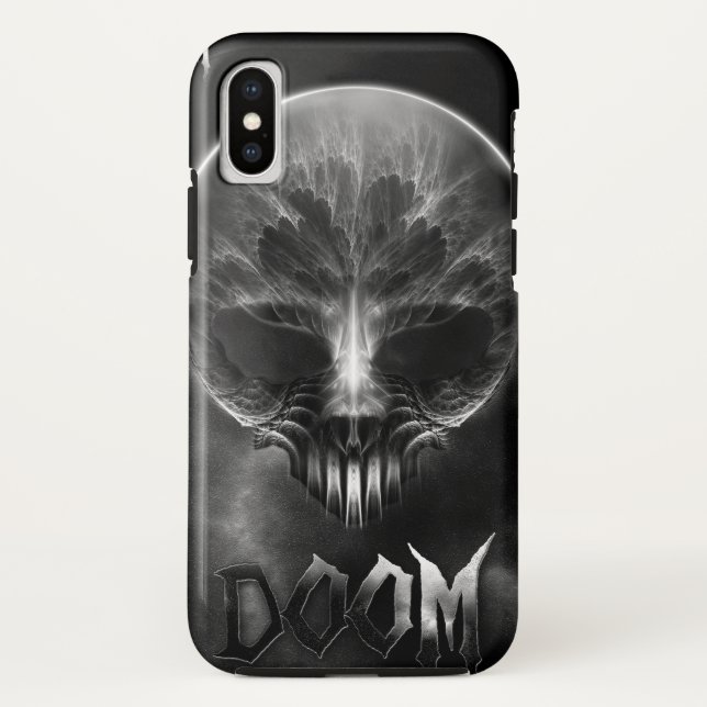Funda De Case-Mate Para iPhone Soy Doom Fractal Cráneo (Reverso)
