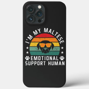 Funda Para iPhone 13 Pro Max Soy el humano de apoyo emocional a mi perro maltés