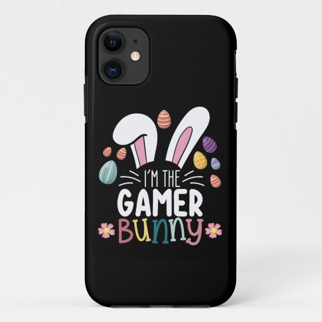 Funda De Case-Mate Para iPhone Soy el juego de pascua de gamer Bunny (Reverso)
