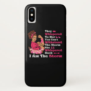 Funda Para iPhone X Soy la fuerte tormenta mujeres guerrera del cánce