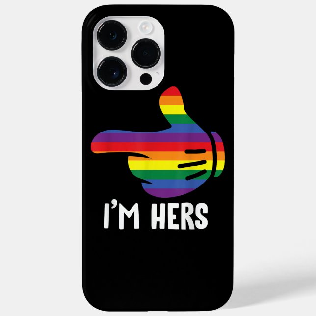 Funda De Case-Mate Para iPhone Soy su pareja lesbiana arcoíris Divertido orgullo  (Reverso)