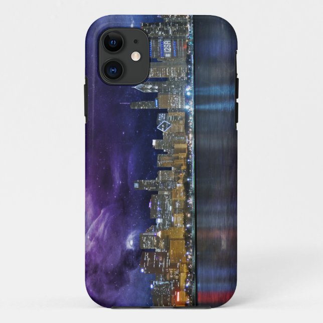 Funda De Case-Mate Para iPhone Spacey Chicago Skyline (Reverso)