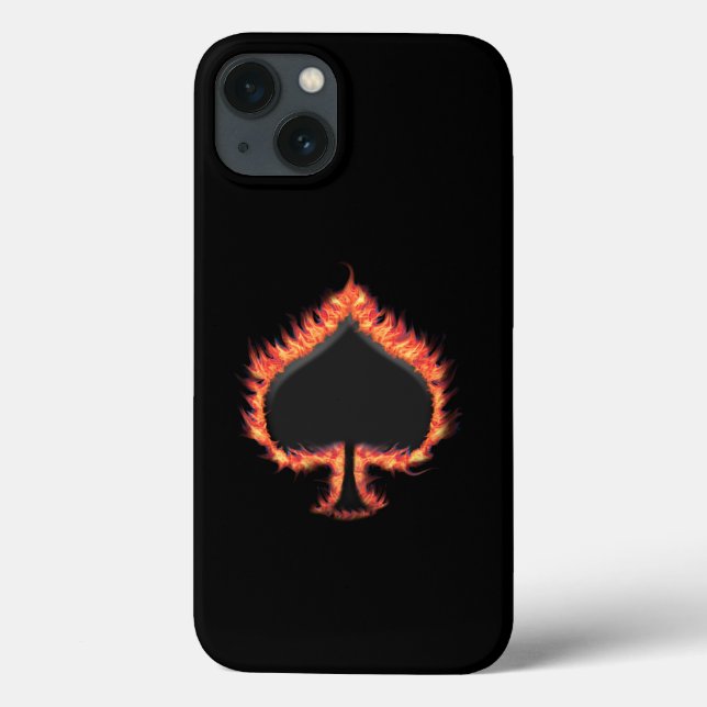 Funda De Case-Mate Para iPhone Spades Flames (Reverso)