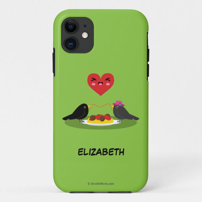 Funda De Case-Mate Para iPhone Spaghetti Meatball Romantic Date | Añadir su nombr (Reverso)