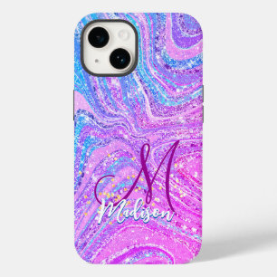 Funda Para iPhone 14 De Case-Mate Sparkle unicorn arco iris arte de mármol giratorio