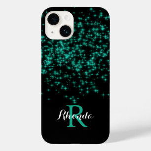 Funda Para iPhone 14 De Case-Mate Sparkling Verde azulado Ombre Purpurina estrella f
