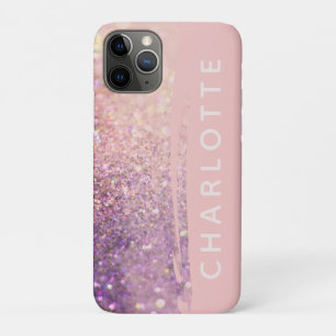 Funda Para iPhone 11 Pro Sparkly bokek purpurina púrpura rosa