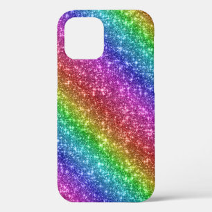 Funda Para iPhone 12 Pro Sparkly Rainbow Purpurina