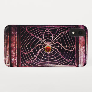 Funda Para iPhone XR SPIDER Y WEB Red Ruby Black