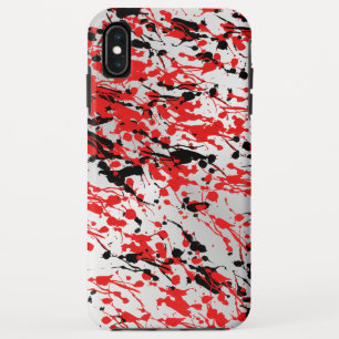Funda Para iPhone XS Max Splash y goteo de resplandor negro y rojo