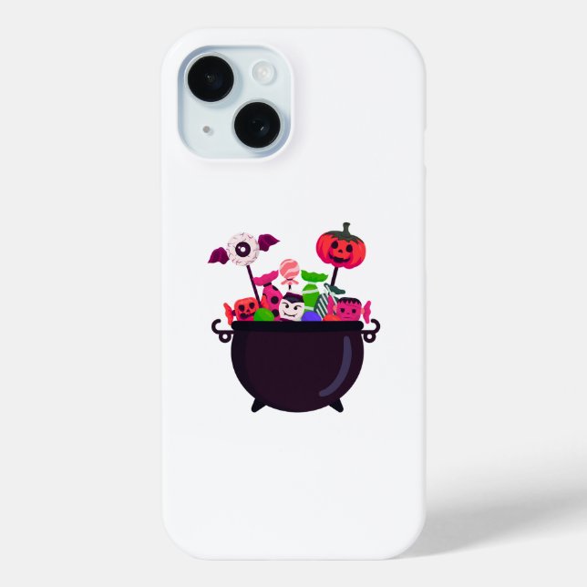 Funda De Case-Mate Para iPhone Spooky Halloween Candy Cauldron (Reverso )