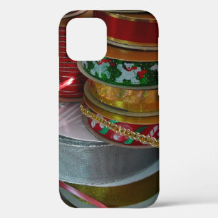 Funda Para iPhone 12 Spool de Navidades Cinta vacaciones Rojo y Oro