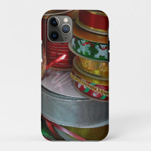 Funda Para iPhone 11 Pro Spool de Navidades Cinta vacaciones Rojo y Oro
