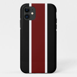 Funda Para iPhone 11 Sporty Athletic de los años 70 Black Deep Red Whit