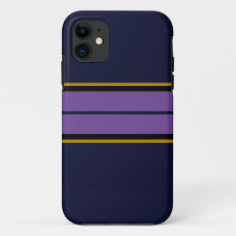 Funda Para iPhone 11 Sporty Navy Blue Twin Bold Purple Carreras Stripes