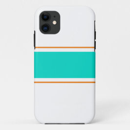 Funda Para iPhone 11 Sporty Wide Aqua Verde azulado Naranja Bandas de C