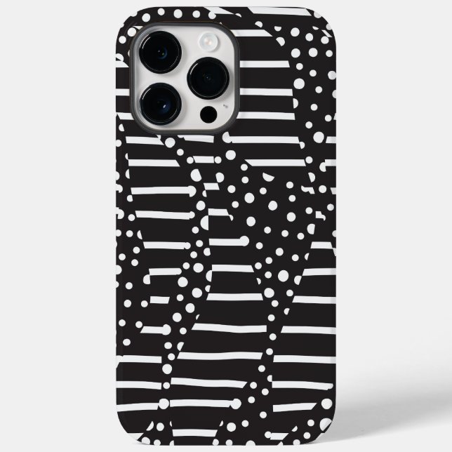 Funda De Case-Mate Para iPhone Spots y Stripes 2 en blanco sobre negro (Reverso )