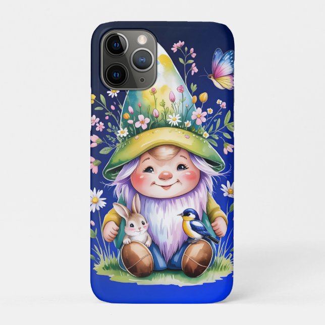 Funda De Case-Mate Para iPhone Spring Gnome with Bunny and Bluebird (Reverso)