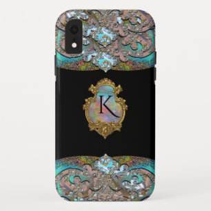 Funda Para iPhone XR Springsalla Única Elegante Monograma Guay VI