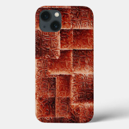 Funda Para iPhone 13 Squares with dark and light red wall texture