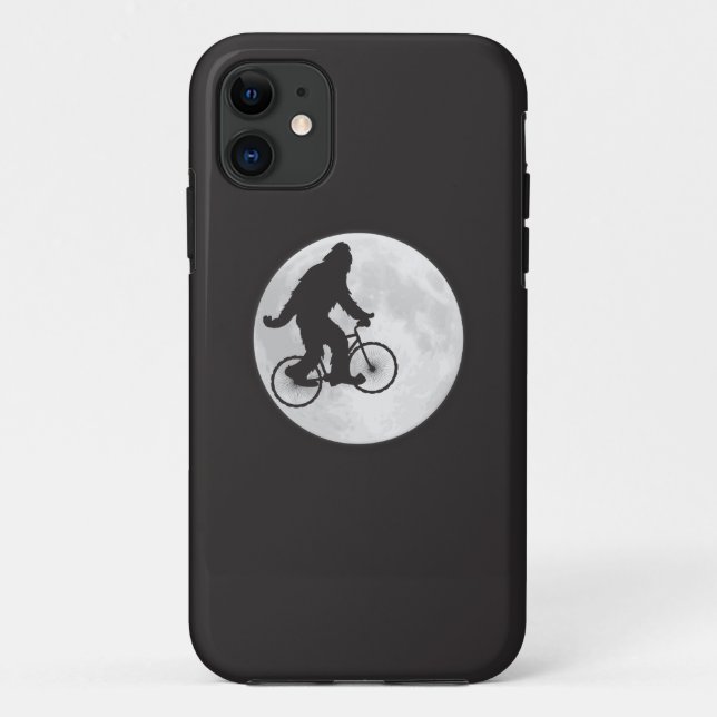 Funda De Case-Mate Para iPhone Squatch en bicicleta con camiseta de la luna (Reverso)