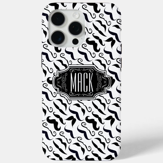 Funda De Case-Mate Para iPhone Sr. Mustache Hipster Pattern (Reverso )