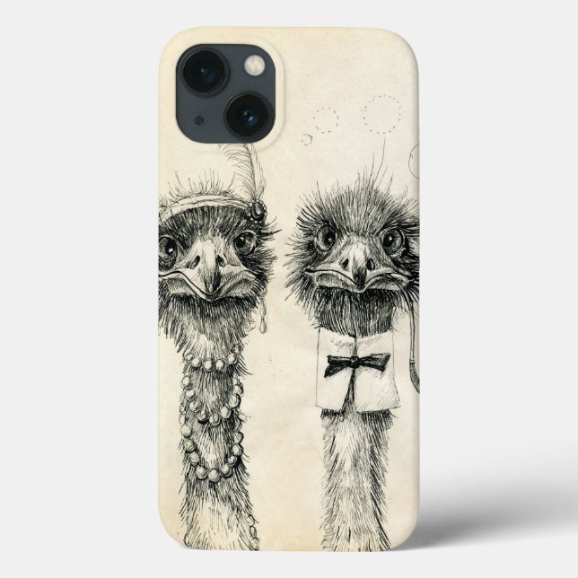 Funda De Case-Mate Para iPhone Sr. y Sra. Ostrich (Reverso)